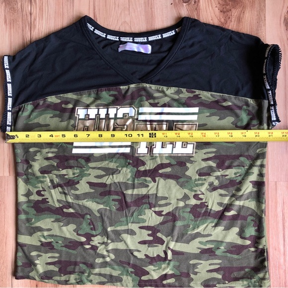 NOBO HUSTLE Camo Short Sleeve Shirt Top Medium Juniors - Picture 6 of 14
